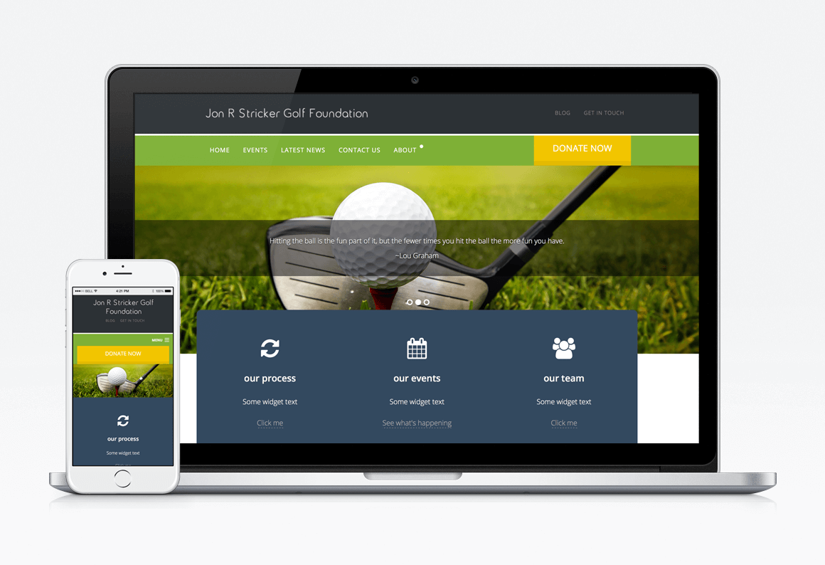 Jon R Stricker Golf Foundation Website