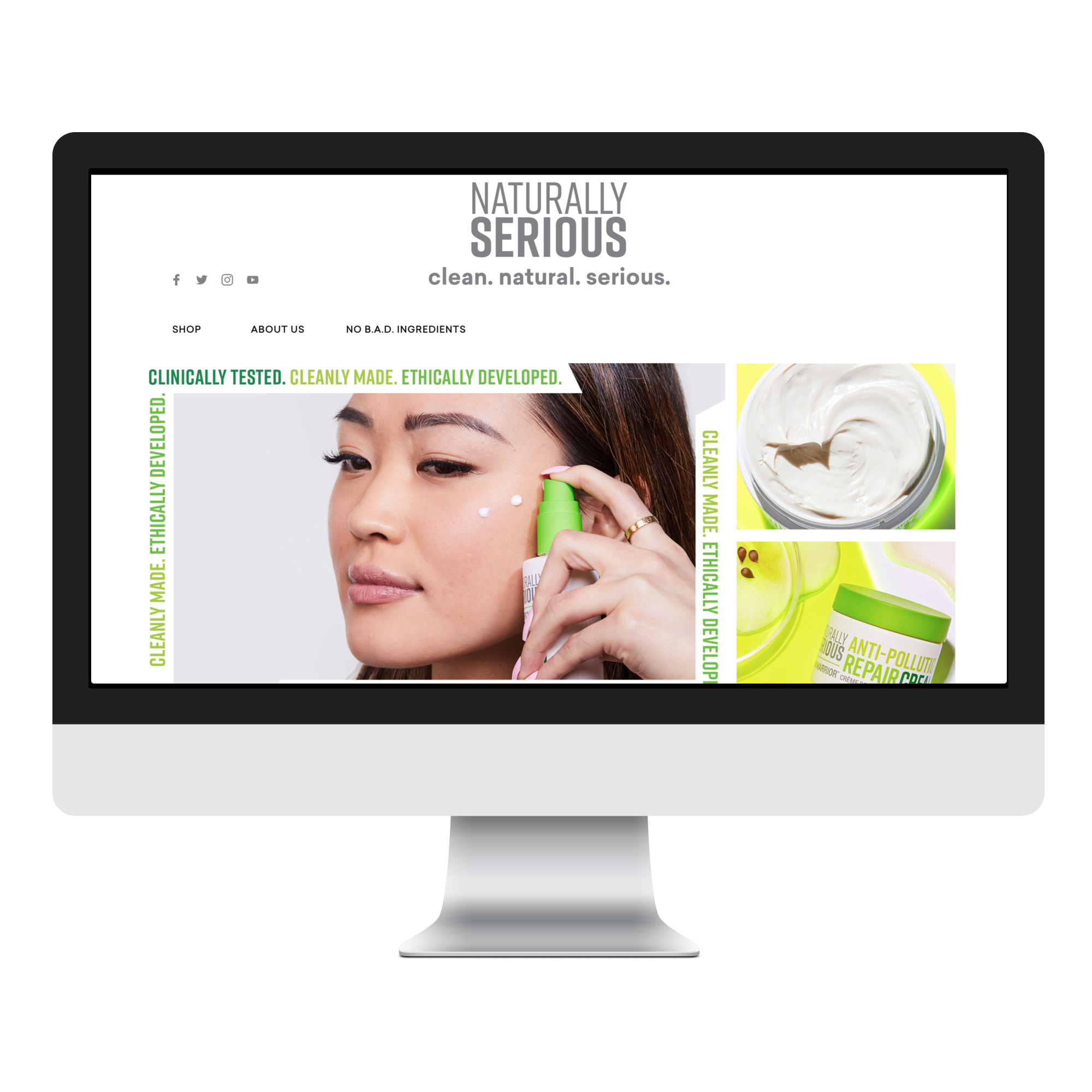 Naturally Serious Skin ecommerce website